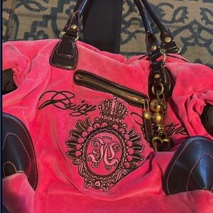 Juicy Couture Vibrant Pink and Rich Brown Tote
